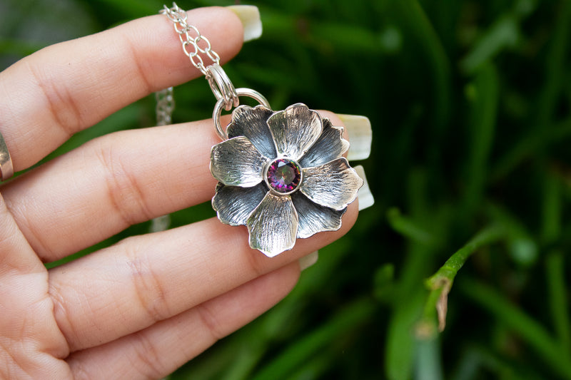 Floral Pendant with Mystic Topaz, AP -7134