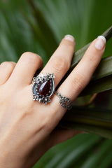 Twilight Petals: Garnet Ring, AR-7564
