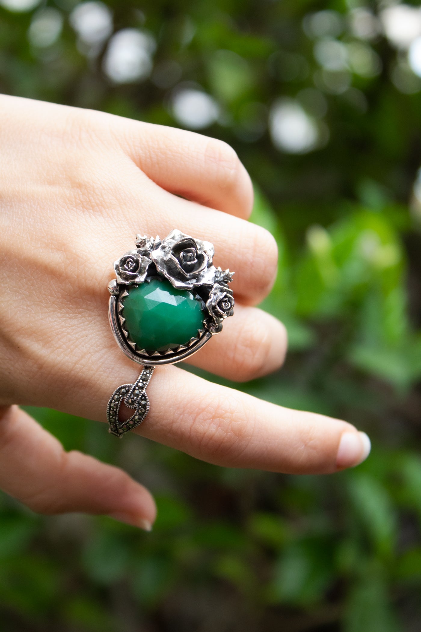 Wild Rose Wisdom: Chrysoprase Ring, AR-7557