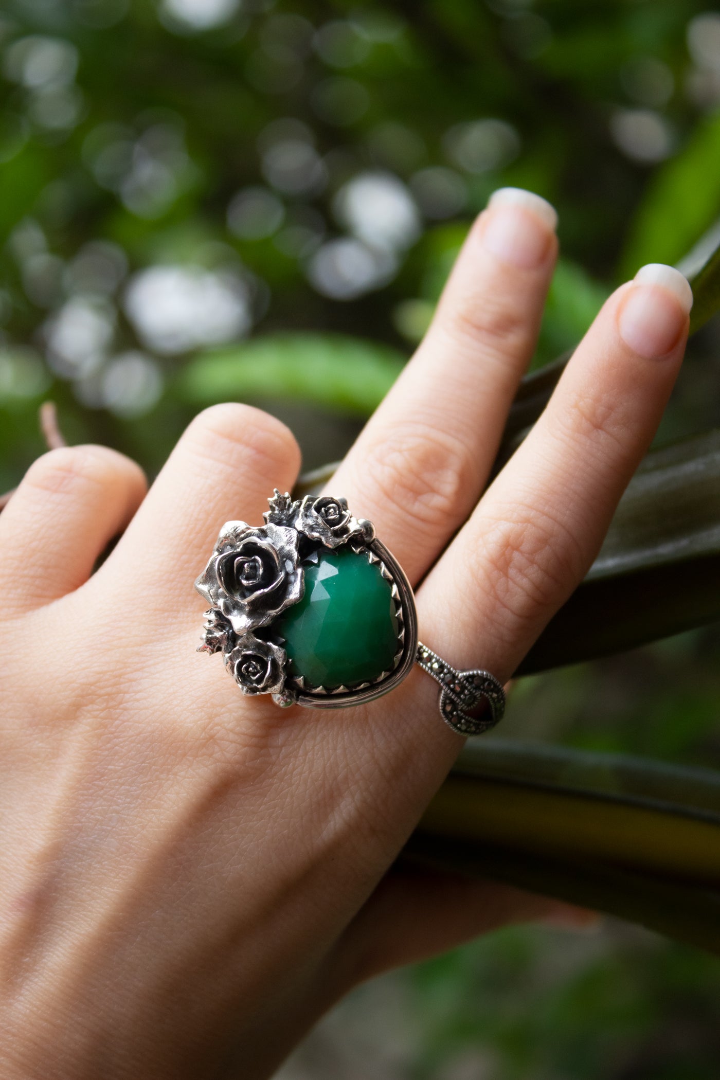 Wild Rose Wisdom: Chrysoprase Ring, AR-7557