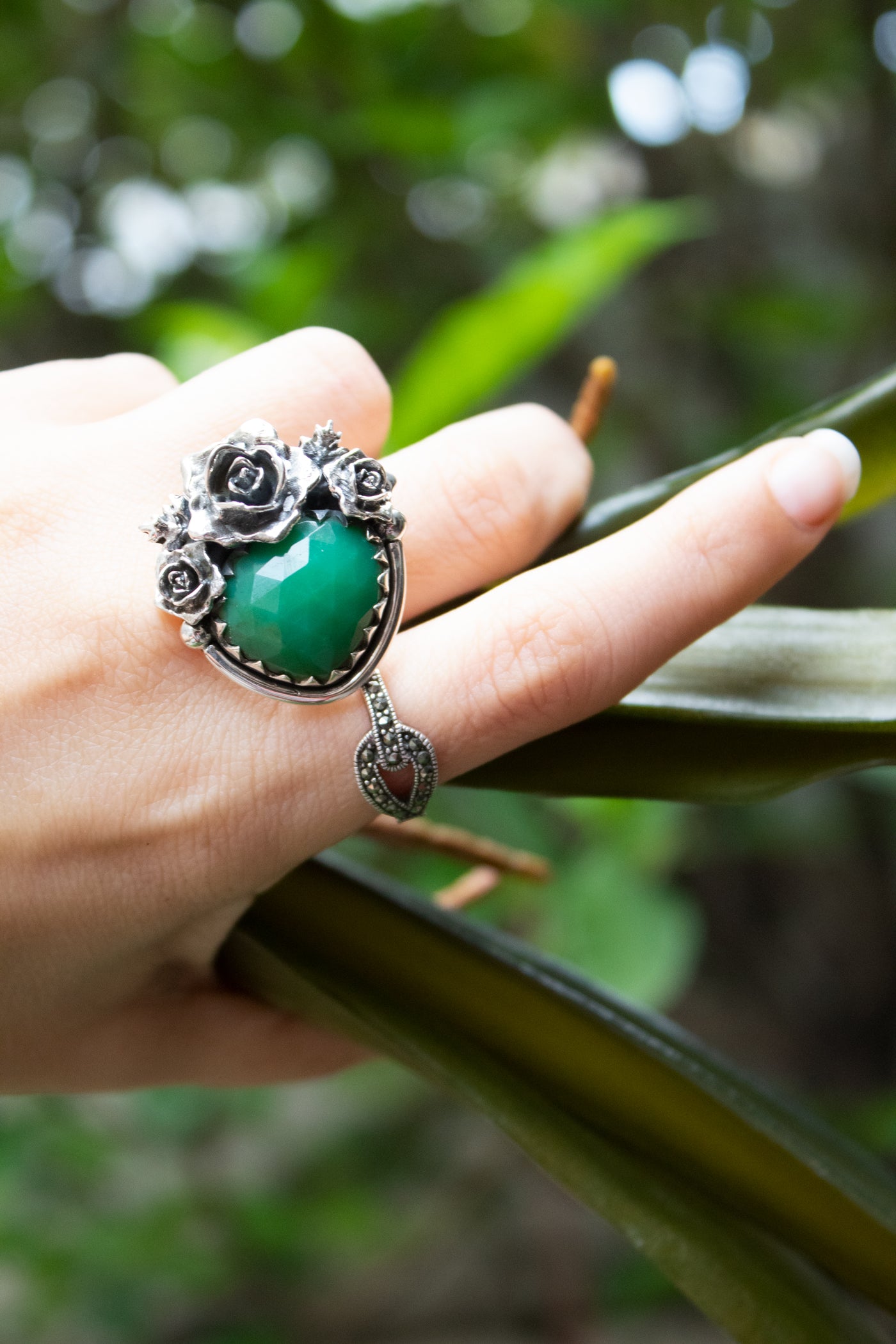 Wild Rose Wisdom: Chrysoprase Ring, AR-7557