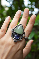Garden of Dreams Ring – Aquamarine & Tanzanite, AR-7554