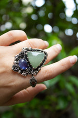 Garden of Dreams Ring – Aquamarine & Tanzanite, AR-7554