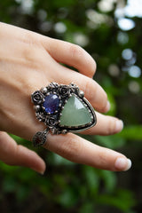 Garden of Dreams Ring – Aquamarine & Tanzanite, AR-7554