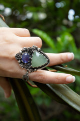 Garden of Dreams Ring – Aquamarine & Tanzanite, AR-7554