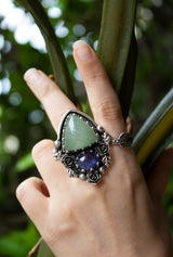 Garden of Dreams Ring – Aquamarine & Tanzanite, AR-7554