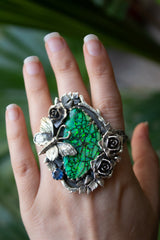Enchanted Metamorphosis – Monarch Opal Butterfly Ring, AR-7559