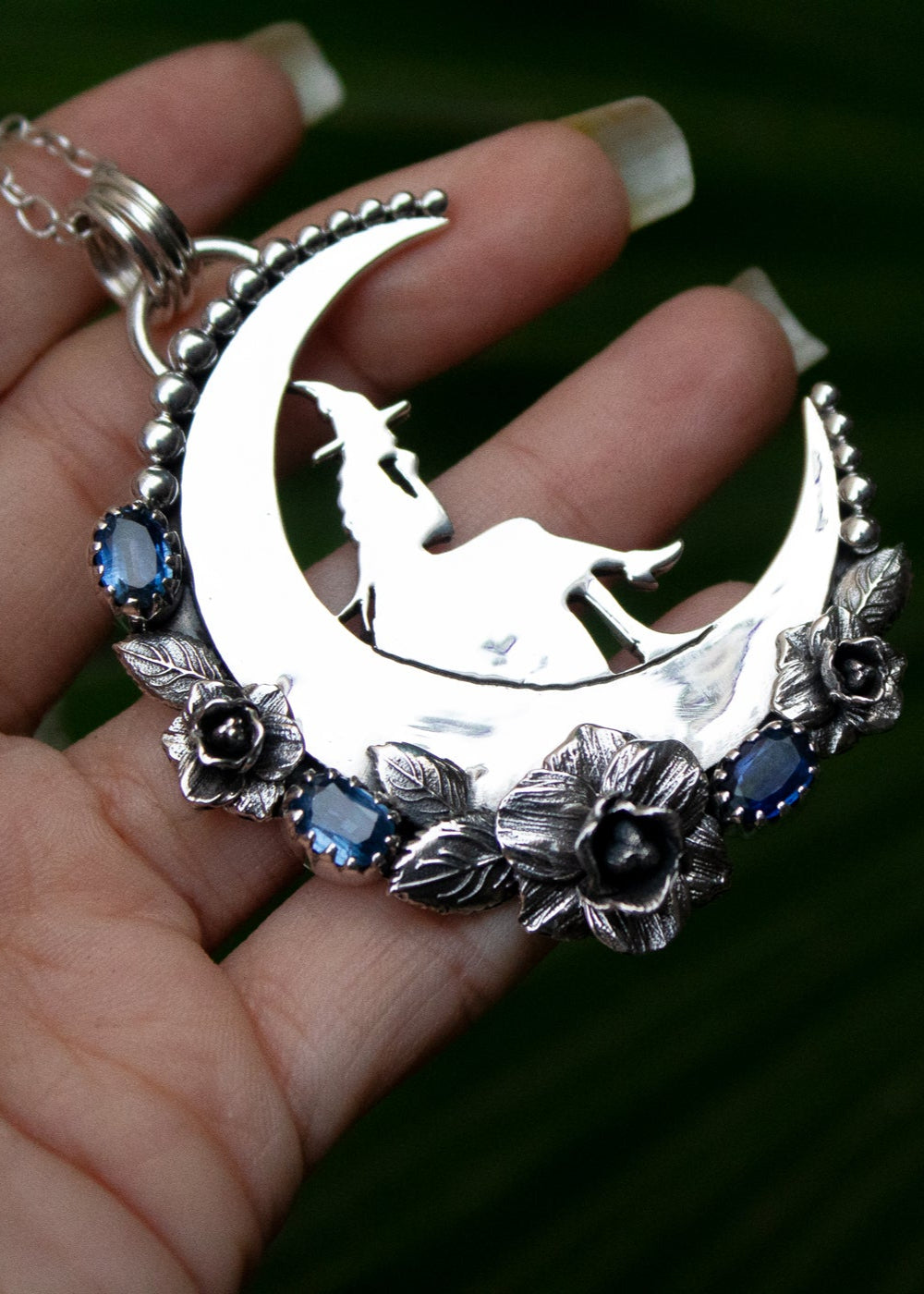 Enchanted Moonlit Witch Pendant, AP-7127