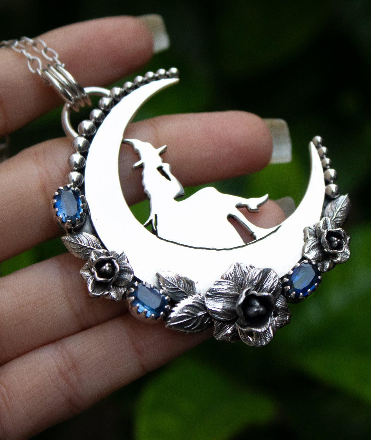 Enchanted Moonlit Witch Pendant, AP-7127