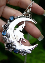 Enchanted Moonlit Witch Pendant, AP-7127