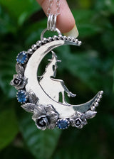 Enchanted Moonlit Witch Pendant, AP-7127