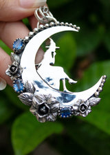 Enchanted Moonlit Witch Pendant, AP-7127