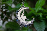 Enchanted Moonlit Witch Pendant, AP-7127