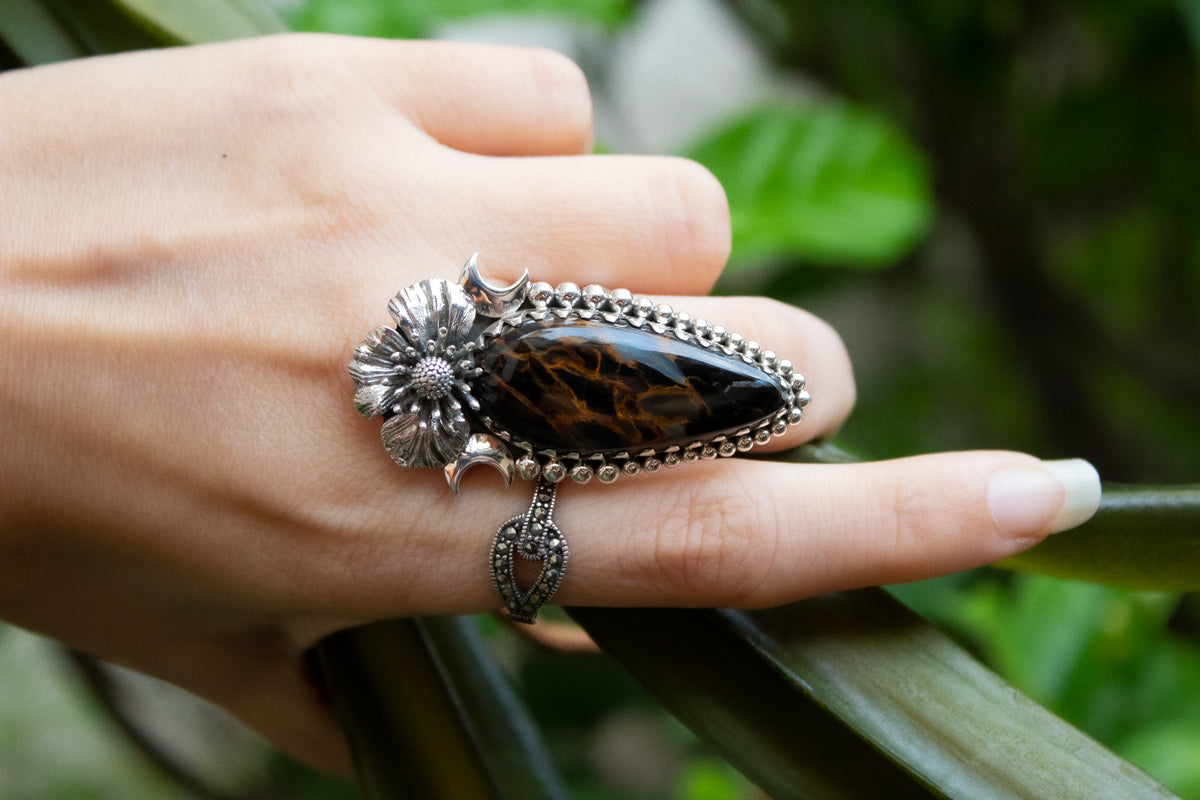 Pietersite Blossom Ring AR-7141