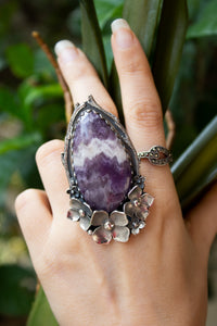 Lace Amethyst Ring 925 Sterling Silver, AR-6777