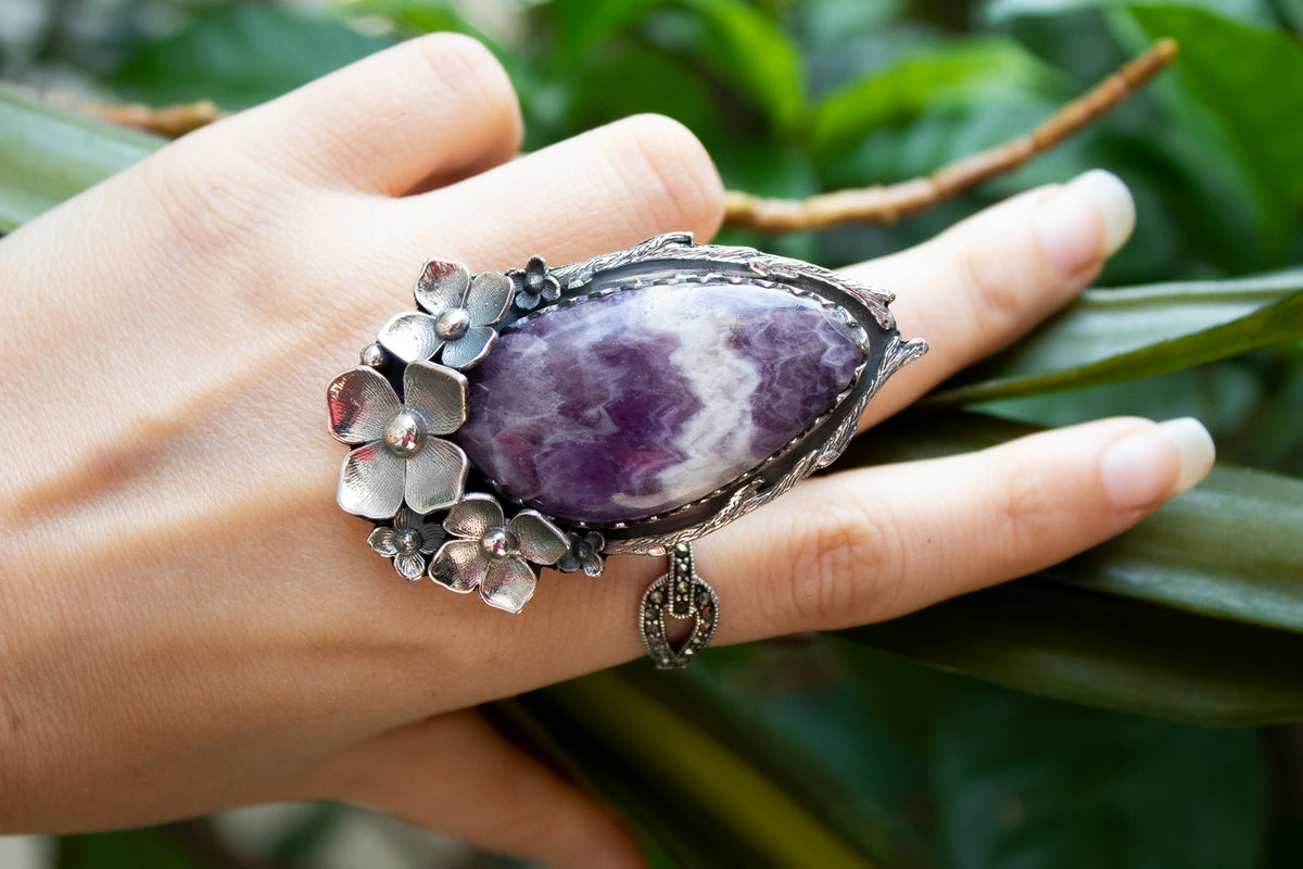 Lace Amethyst Ring 925 Sterling Silver, AR-6775