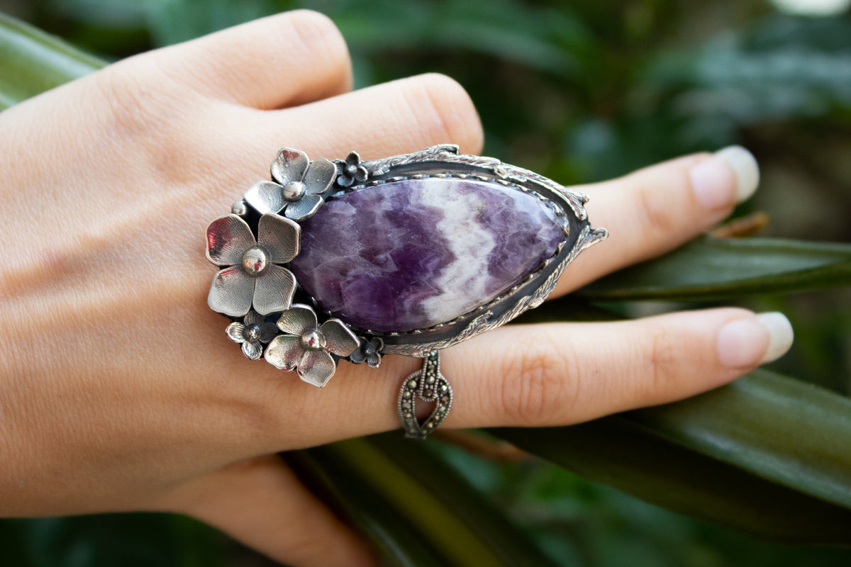 Lace Amethyst Ring 925 Sterling Silver, AR-6775