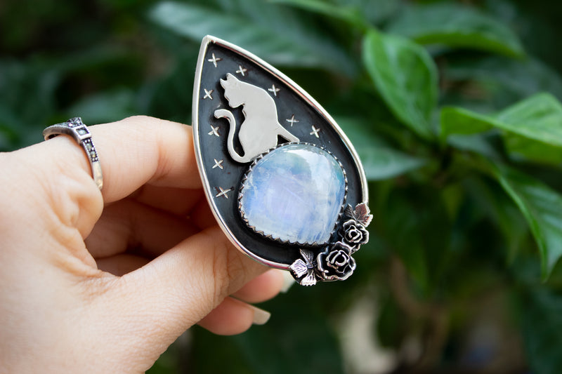 Cat Ring with Moonstone, AR-6776