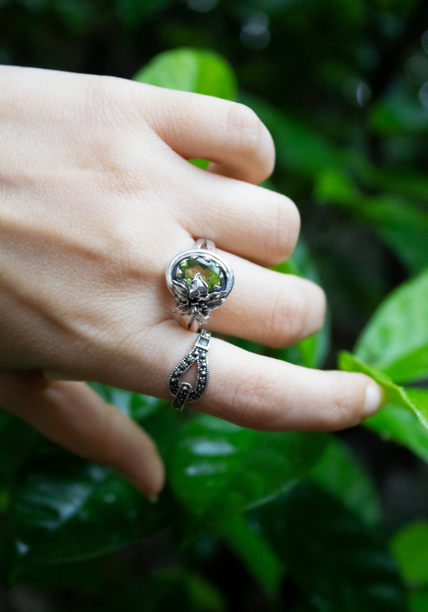 Morning Dew – Petite Peridot Ring, AR- 7576