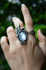 Celestia Serpent Moonstone Ring, AR-7578