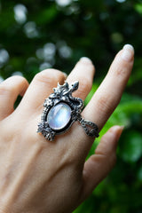 Celestia Serpent Moonstone Ring, AR-7578