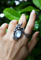 Celestia Serpent Moonstone Ring, AR-7578
