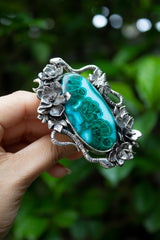 Serpent in Bloom – Chrysocolla Statement Ring, AR-7597