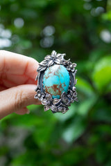 Whispers of Earth & Bloom: Turquoise Ring, AR-7582
