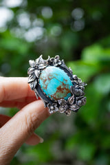 Whispers of Earth & Bloom: Turquoise Ring, AR-7582