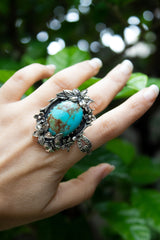 Whispers of Earth & Bloom: Turquoise Ring, AR-7582