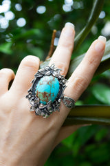 Whispers of Earth & Bloom: Turquoise Ring, AR-7582