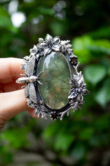 Forest Sentinel" — Prehnite & Smokey Quartz Ring, AR- 7584