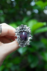 Nocturne Bloom - Black Opal Ring, AR- 7586