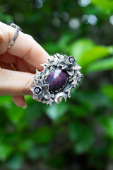 Nocturne Bloom - Black Opal Ring, AR- 7586