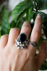 Floral Black Onyx Ring, AR-7162