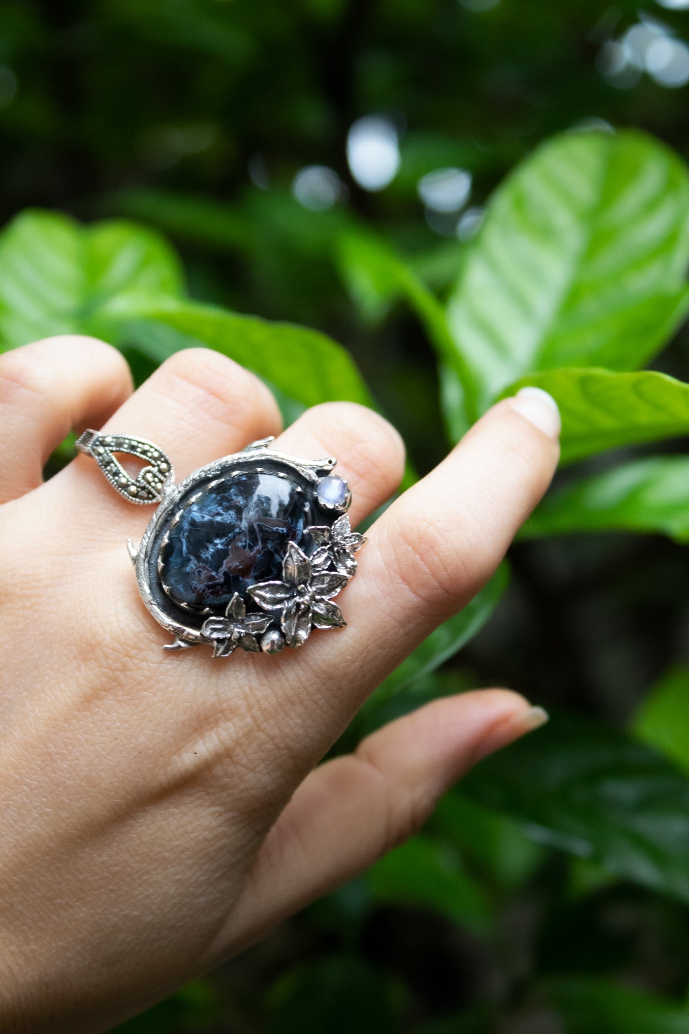 Midnight Blossom Pietersite Ring, AR-7600