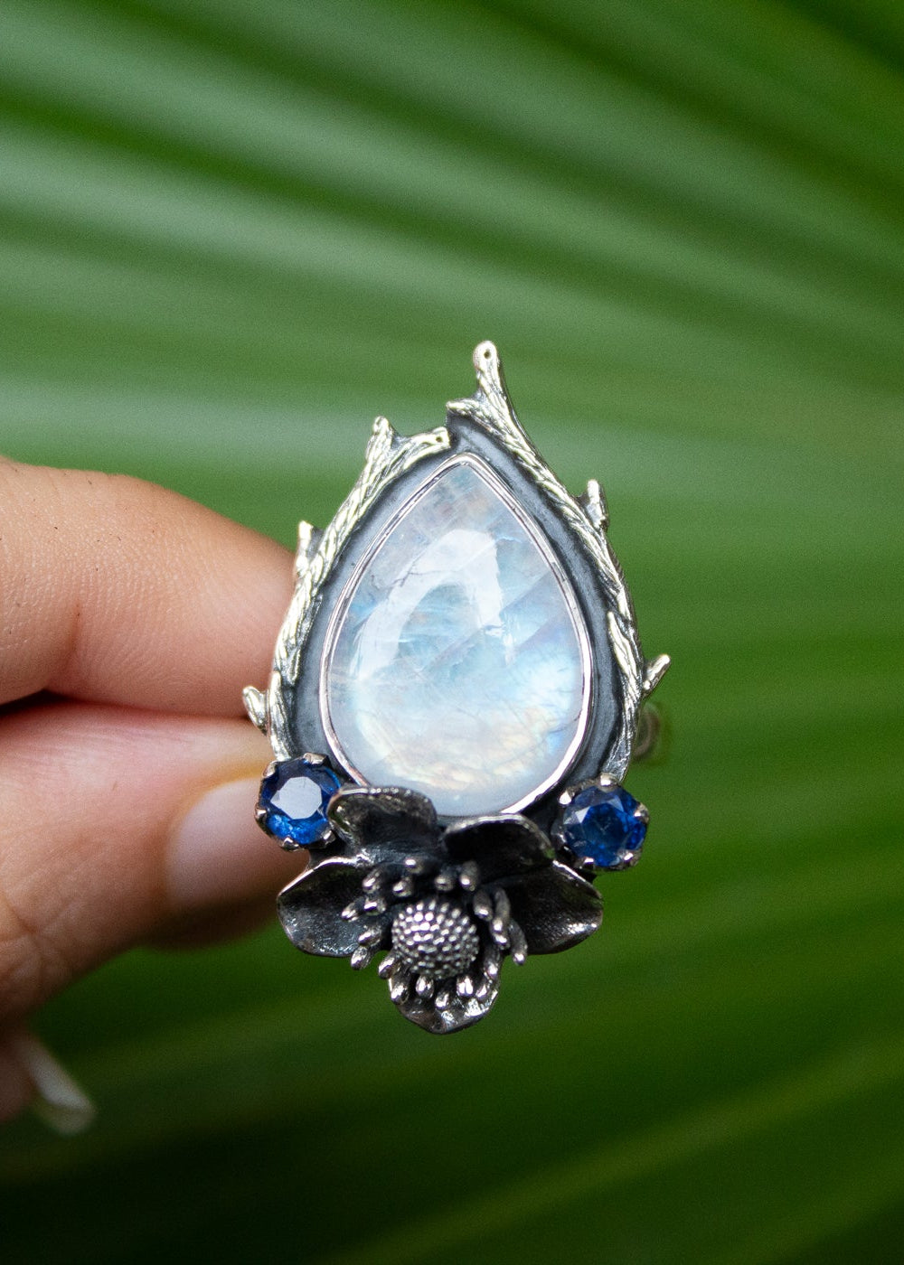 Ethereal Blossom Moonstone Ring, AR-7159