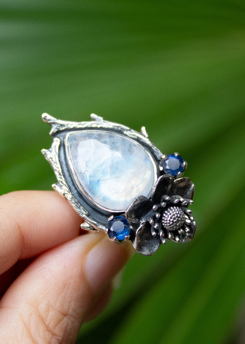 Ethereal Blossom Moonstone Ring, AR-7159