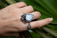 Ethereal Blossom Moonstone Ring, AR-7159