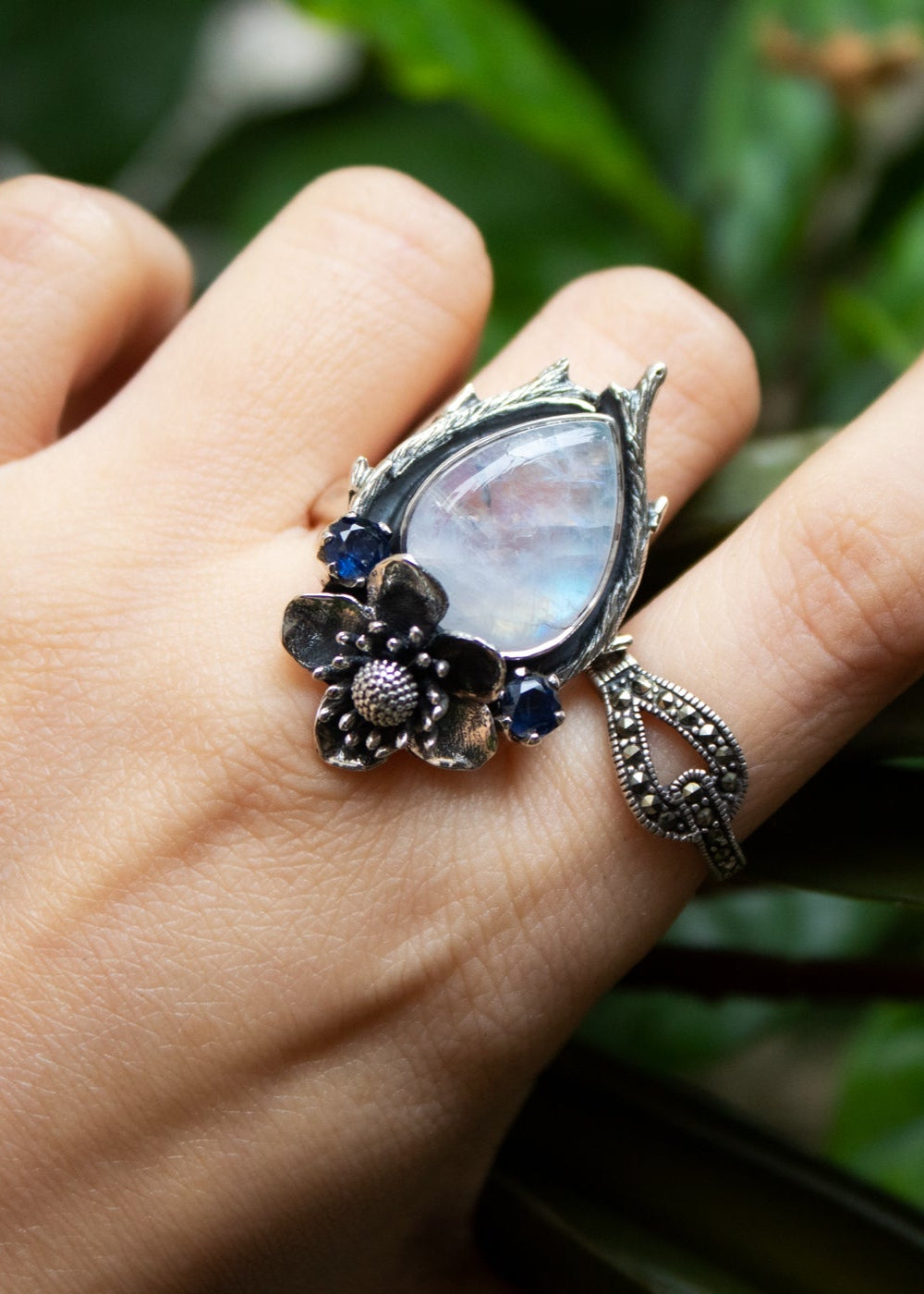 Ethereal Blossom Moonstone Ring, AR-7159