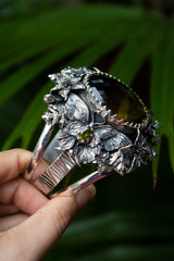 Echoes of Radiance : Champagne Quartz Cuff Bracelet, AB-7621