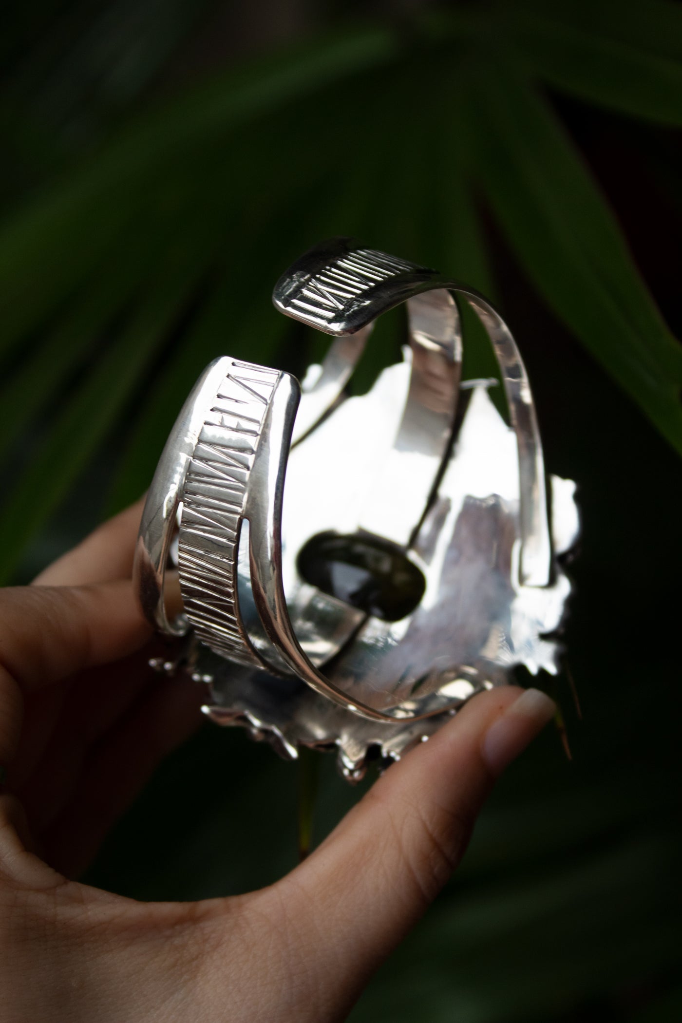 Echoes of Radiance : Champagne Quartz Cuff Bracelet, AB-7621
