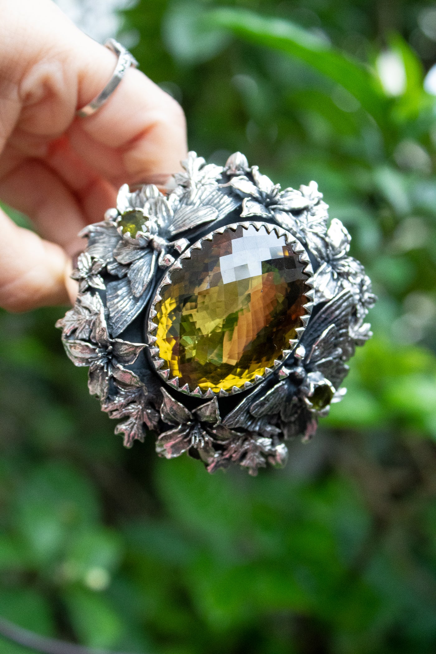Echoes of Radiance : Champagne Quartz Cuff Bracelet, AB-7621