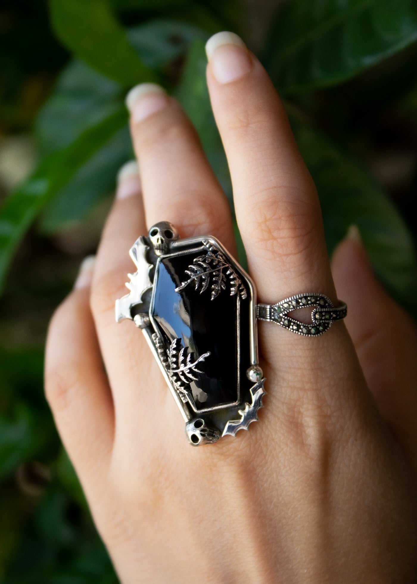 Coffin Black Onyx Ring, AR-6826