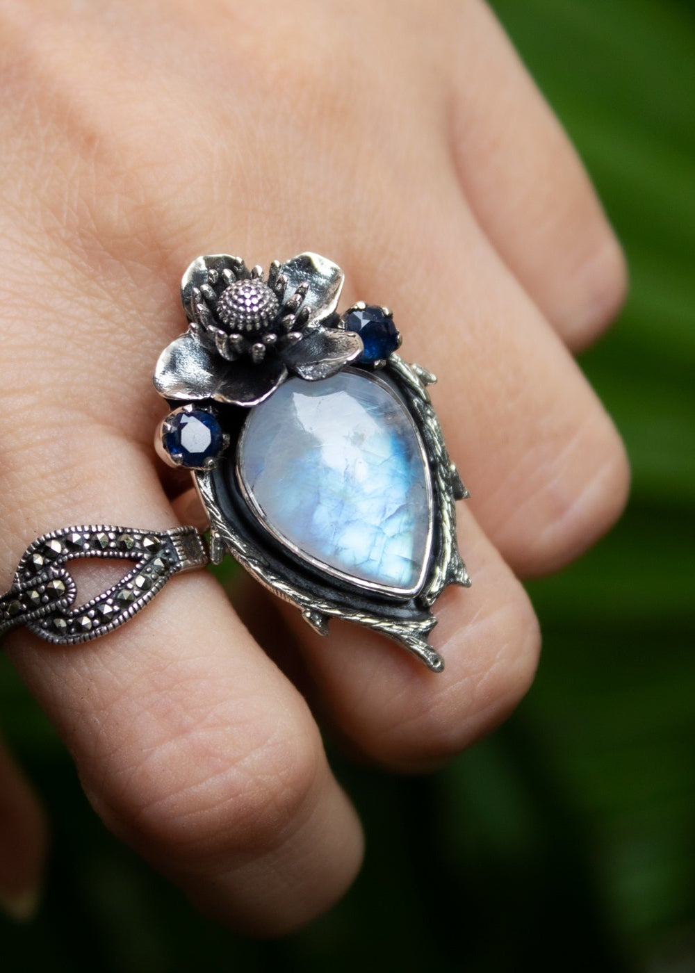 Ethereal Blossom Moonstone Ring, AR-7159