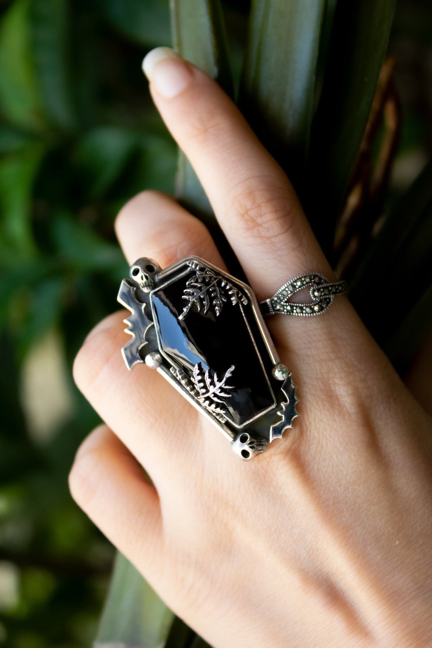 Coffin Black Onyx Ring, AR-6826