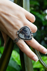 Scenic Whispers Dendritic Agate Ring, AR-7604