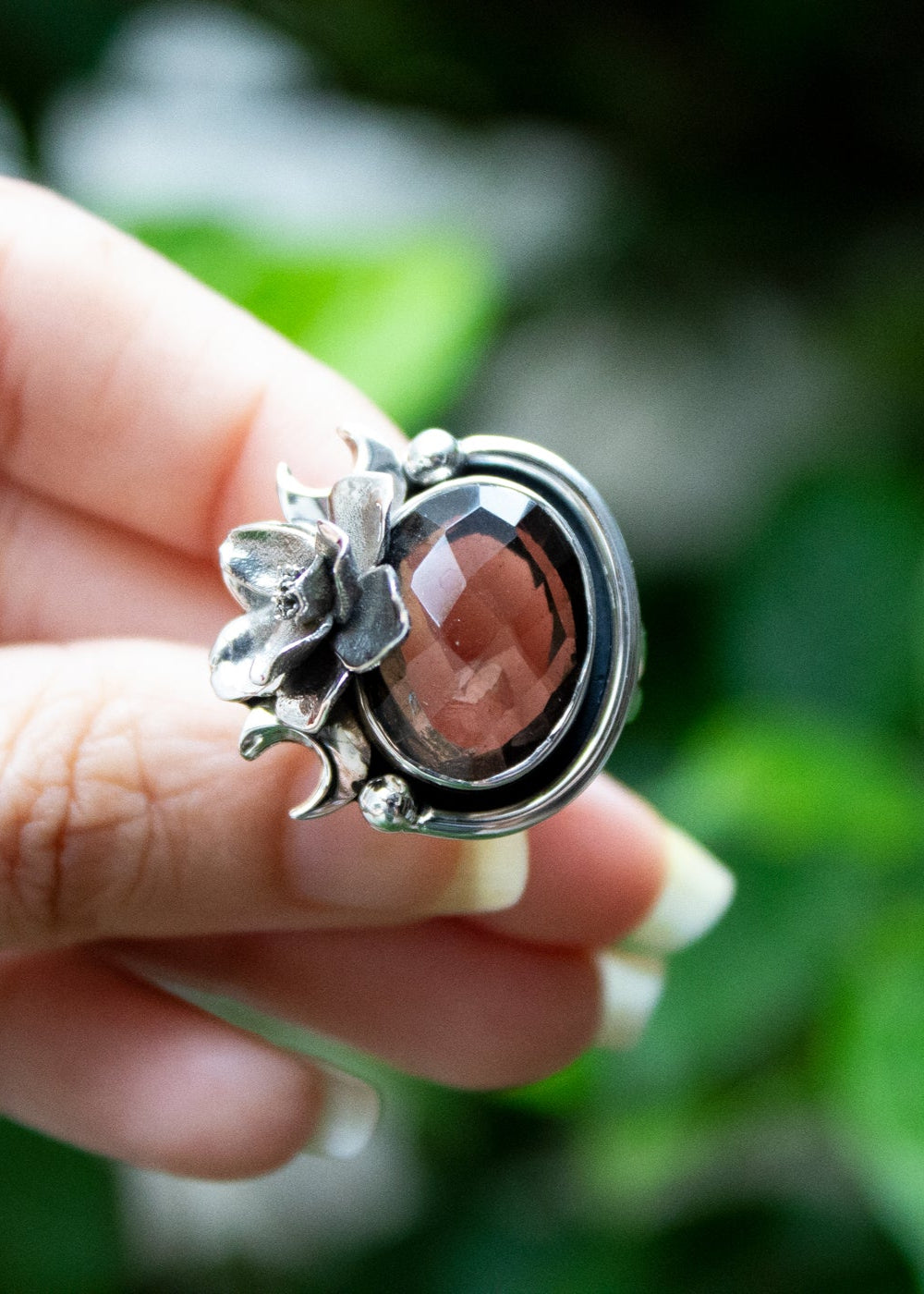 Nature's Embrace: Smokey Quartz Ring AR-7157