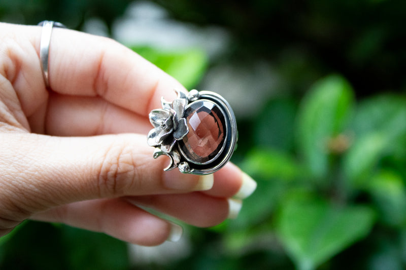 Nature's Embrace: Smokey Quartz Ring AR-7157