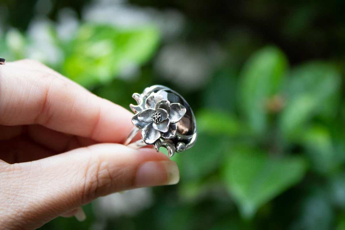 Nature's Embrace: Smokey Quartz Ring AR-7157